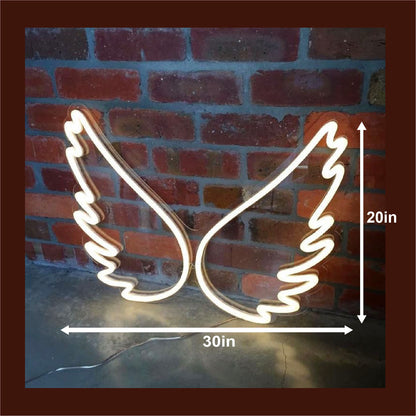 Wings Neon Sign Warm White