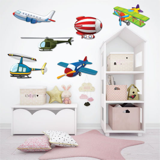 Aeroplane Theme Sunboard Cutouts Set Of 6