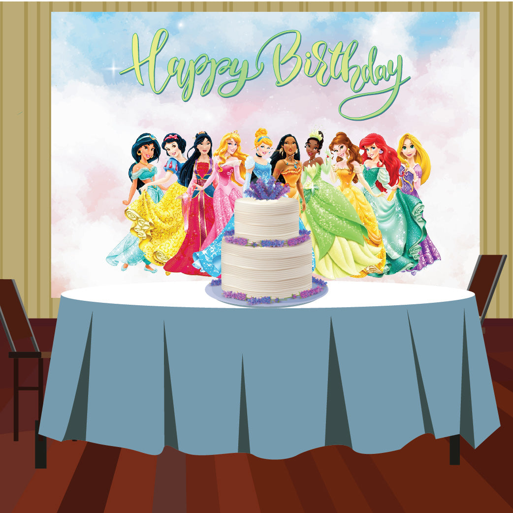 princess-themed birthday backdrop