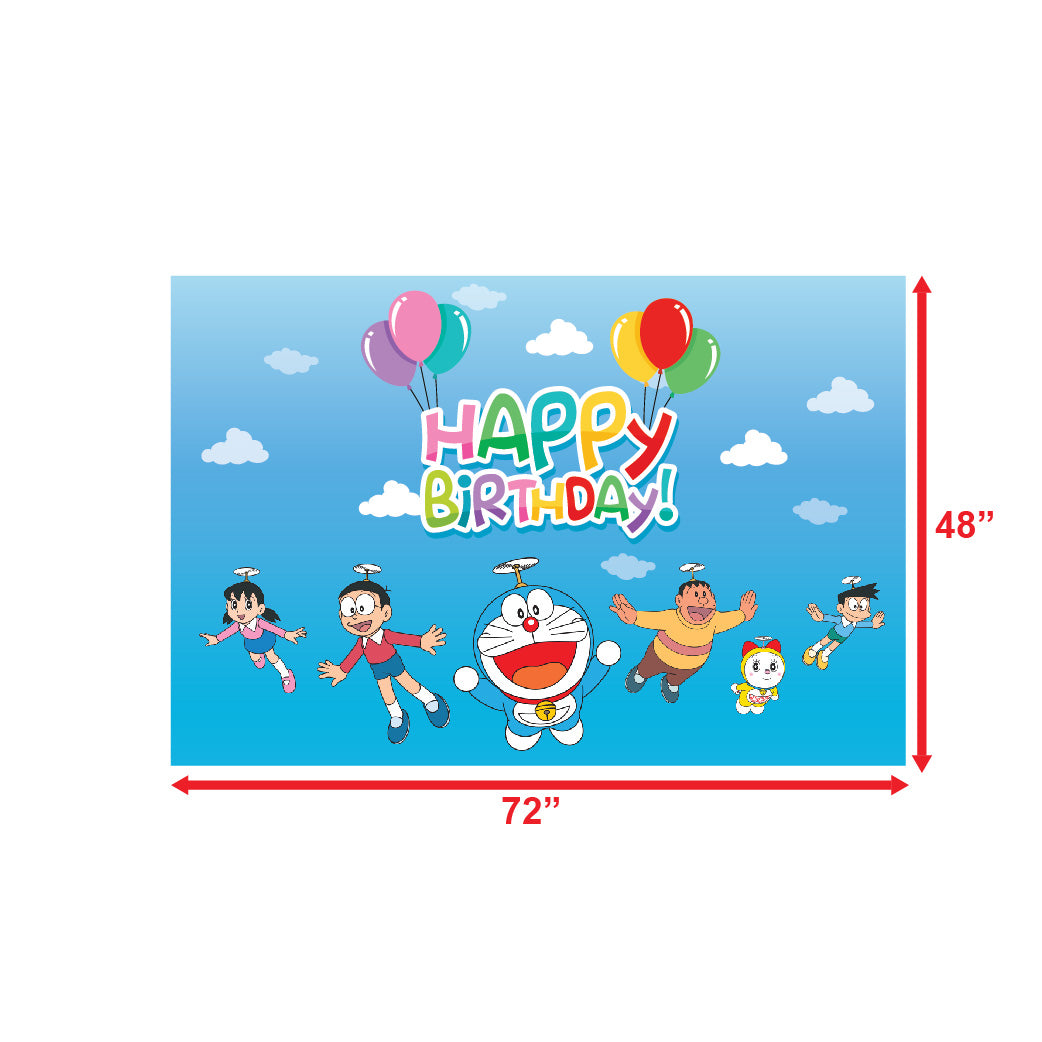 Doraemon birthday backdrop