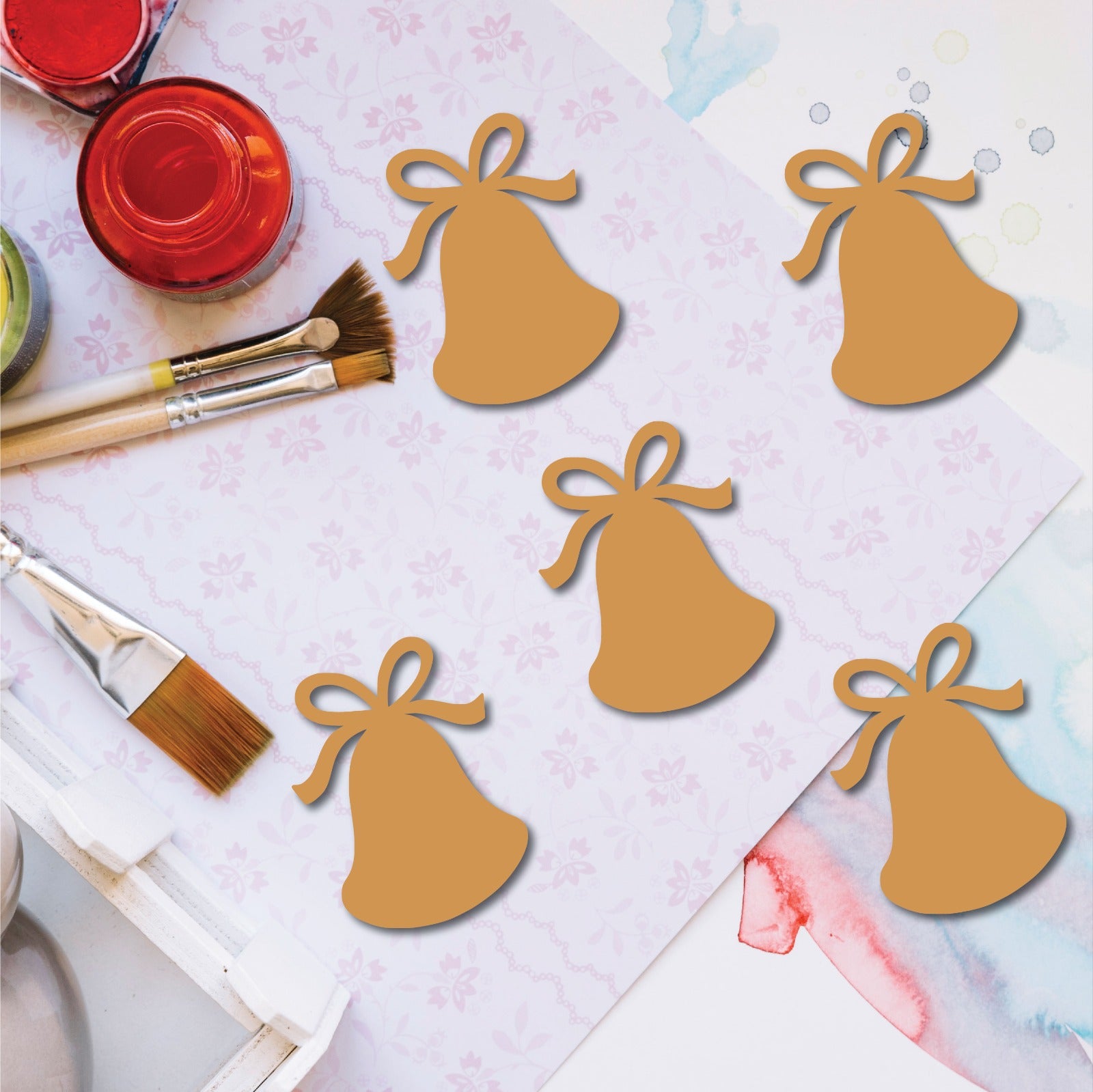 christmas bell-shaped MDF cutouts