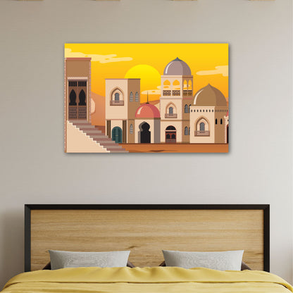 Mughal Inspired Canvas Art Printed Painting