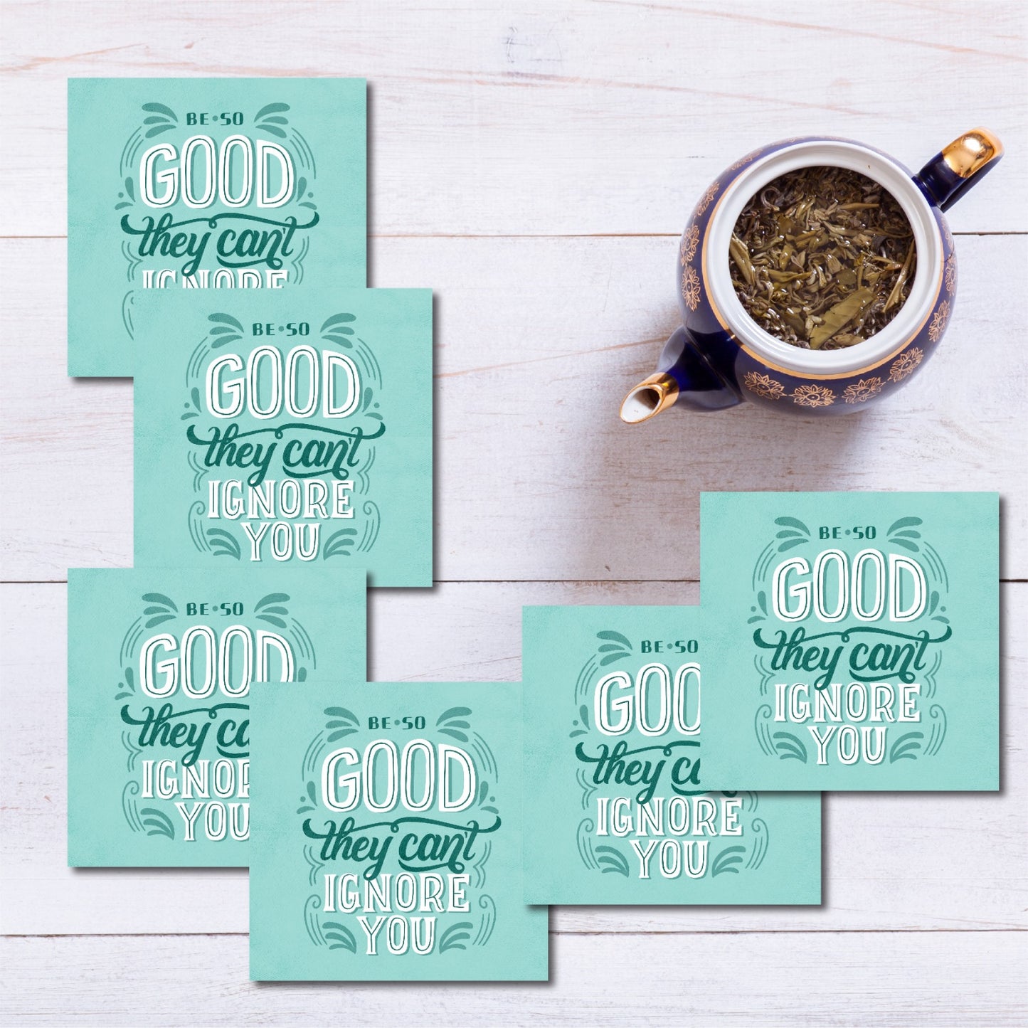 positive vibe quote coasters