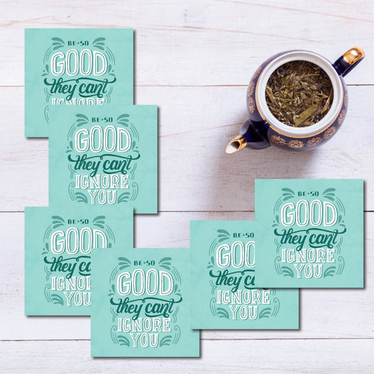 positive vibe quote coasters