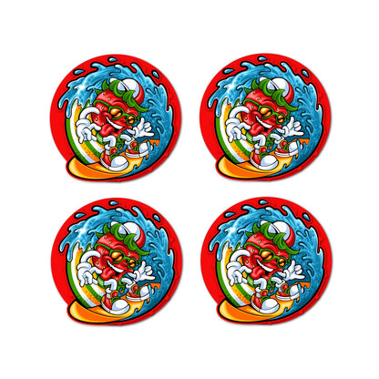 Strawberry Wave Coasters Set Of 4