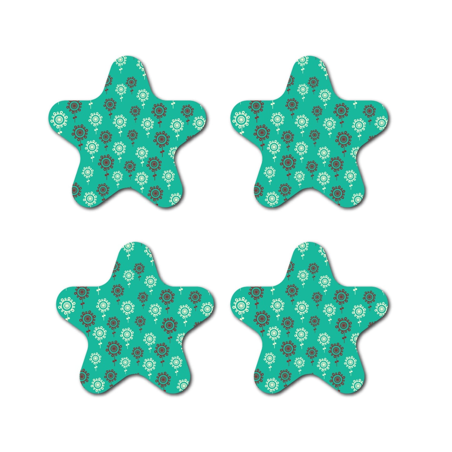 star-shaped floral coaster