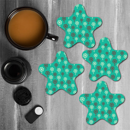 star-shaped floral coasters