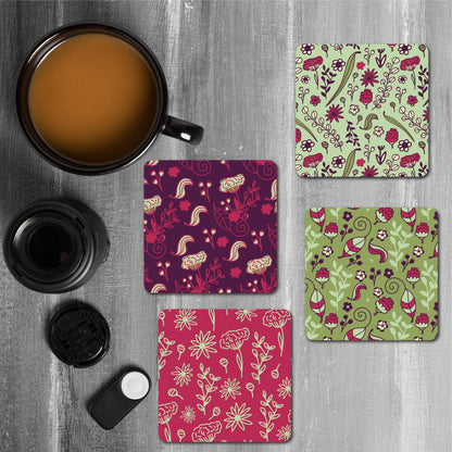 Floral pattern coasters