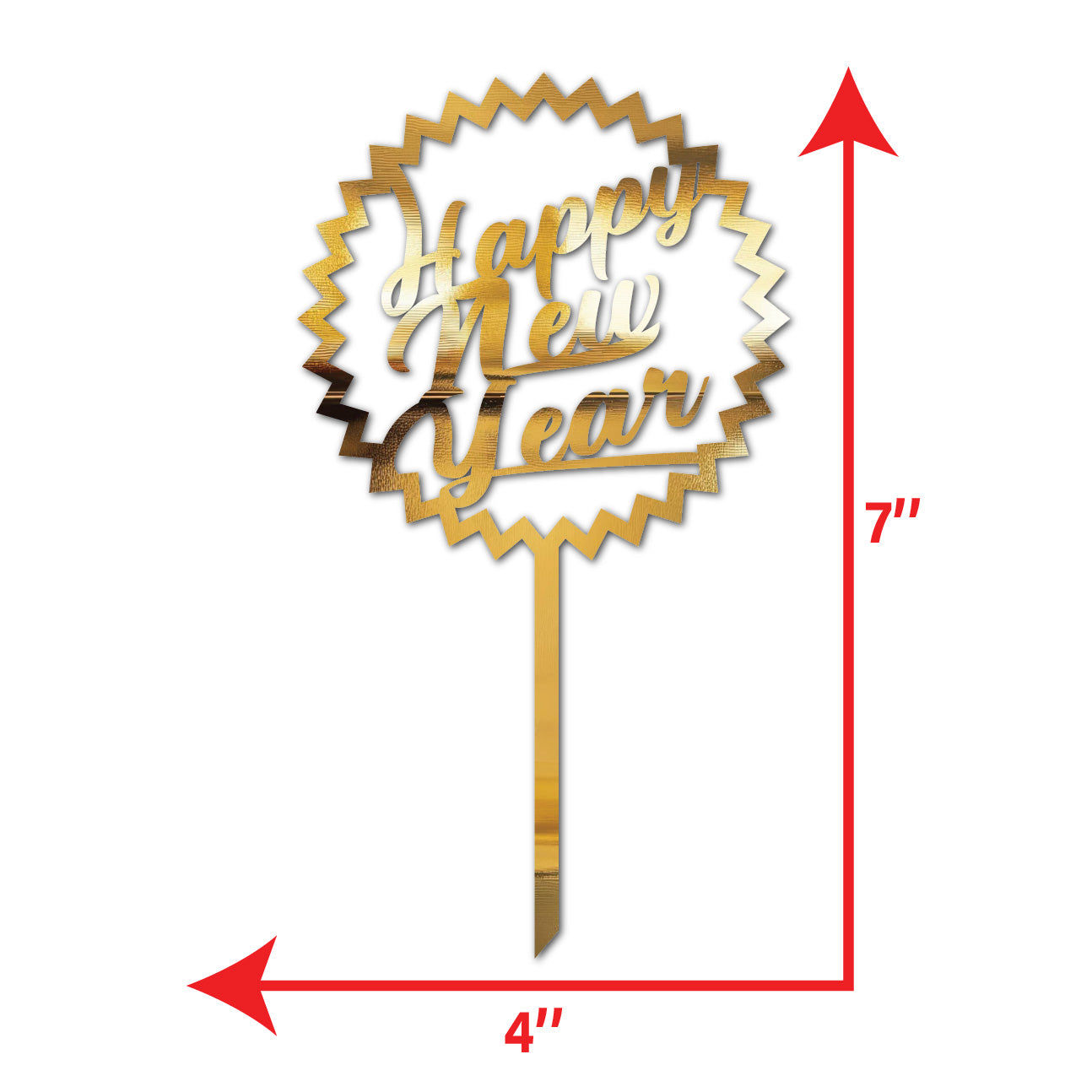 Golden New Year Cake Topper