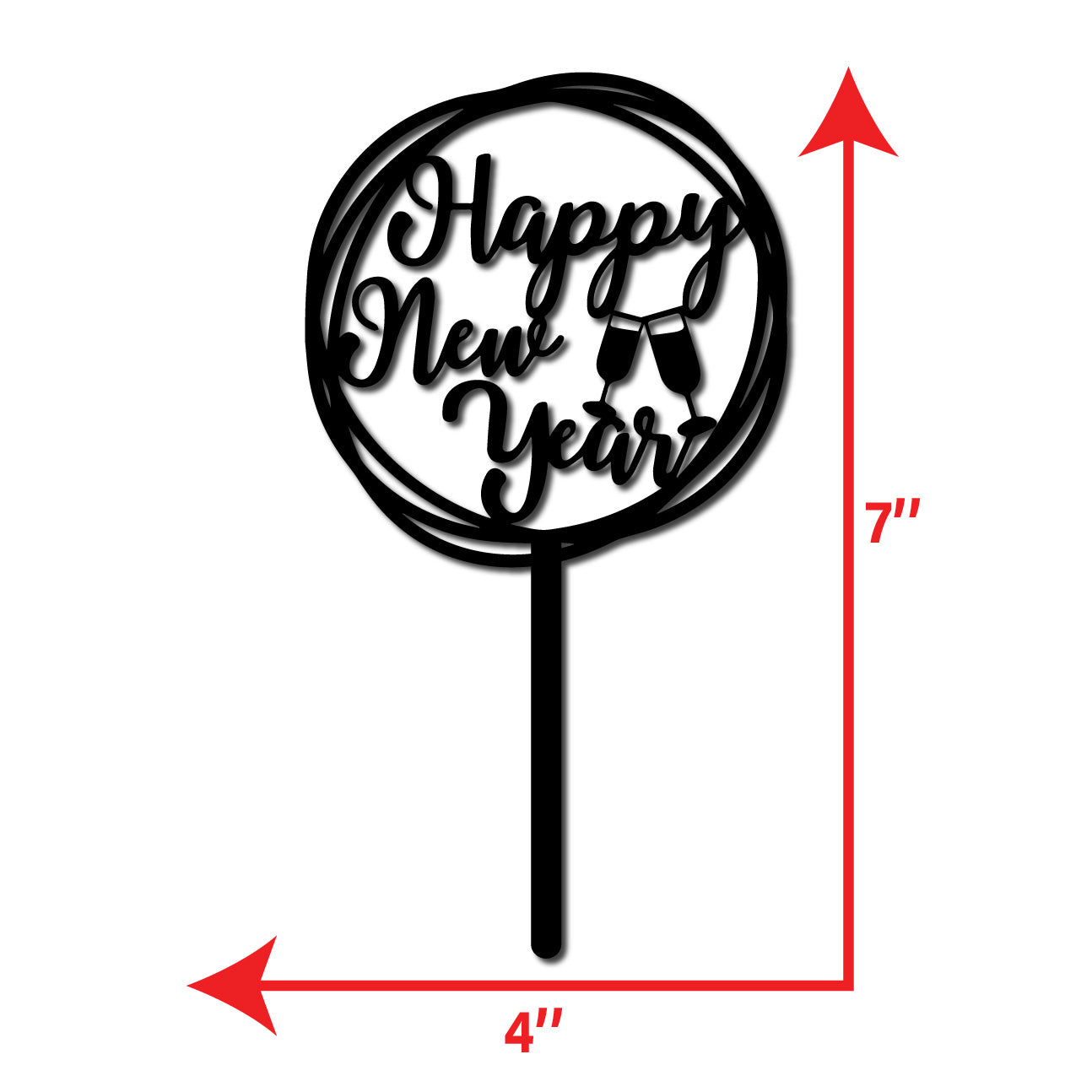 Happy New Year cake topper