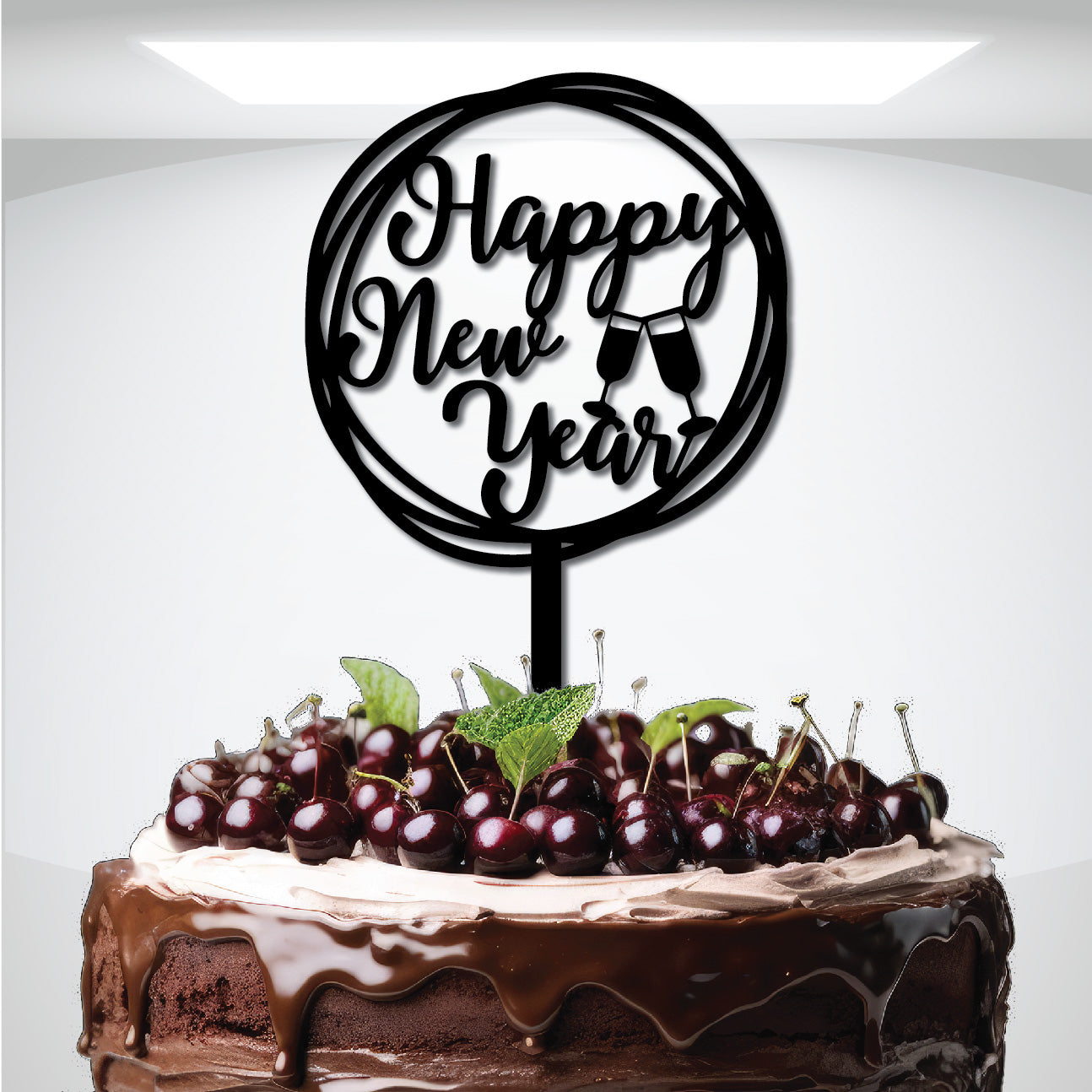 blackish Happy New Year cake topper