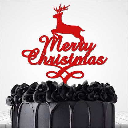 Merry Christmas With Dear Cake Topper