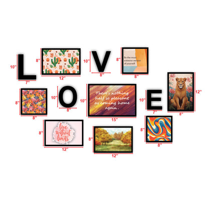 LOVE Photo Frames With A Set Of 12 Elements