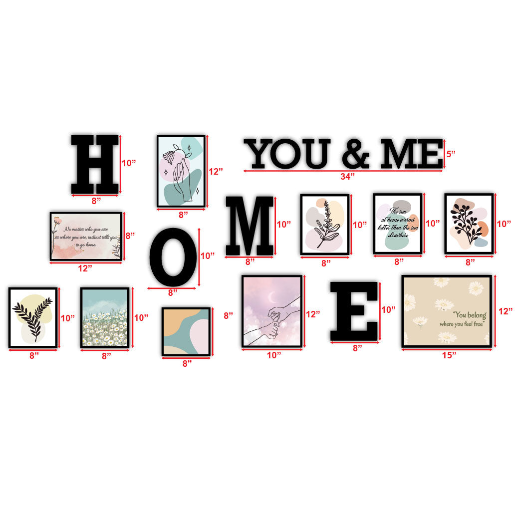 You & Me Photo Frames With A Set Of 17 Elements