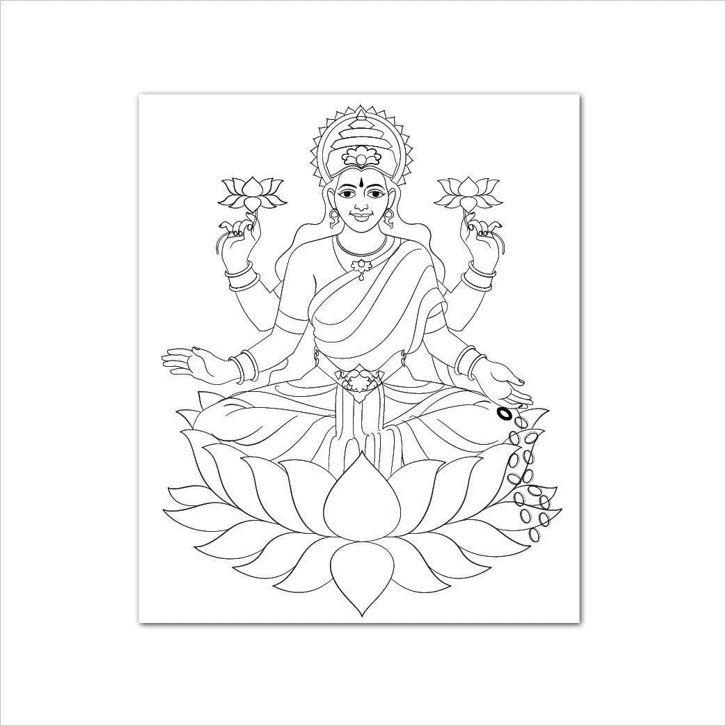 Laxmi Design on Canvas Base for Painting