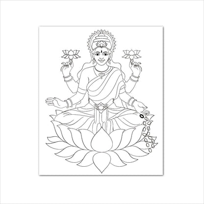 Laxmi Design on Canvas Base for Painting