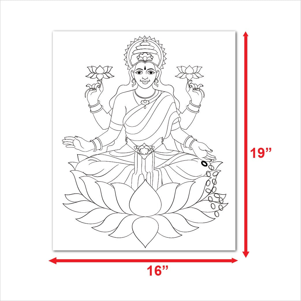 Laxmi Design on Canvas Base for Painting