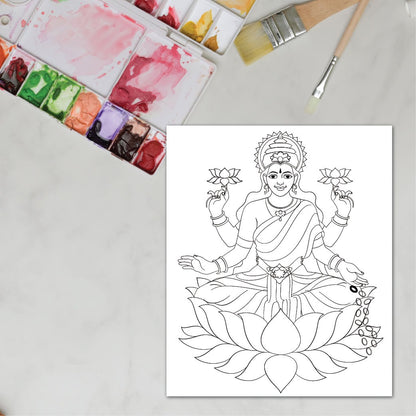 Laxmi Design on Canvas Base for Painting