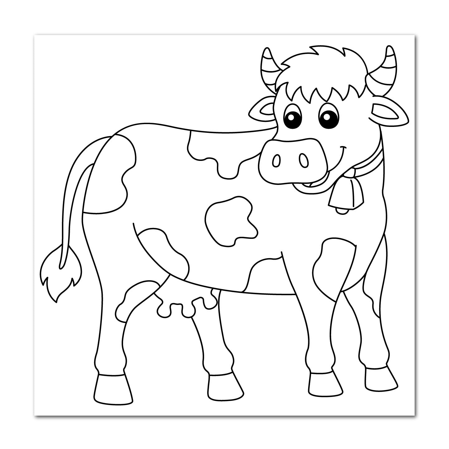 Cute cow Sketch DIY Pre-marked Canvas Base