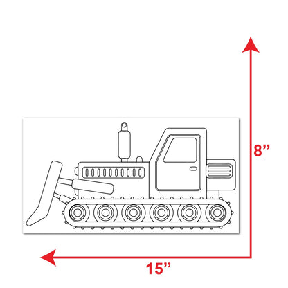 Bulldozer Sketch DIY Pre-marked Canvas Base