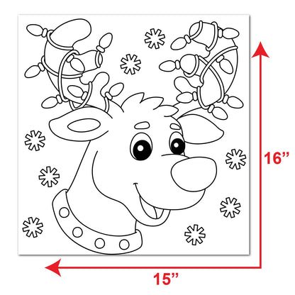 Christmas deer face Sketch DIY Pre-marked Canvas Base