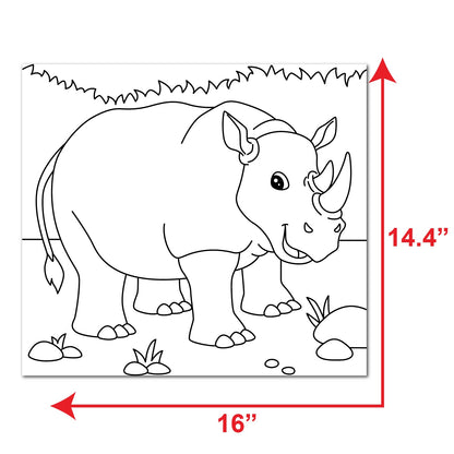 Rhinoceros Sketch DIY Pre-marked Canvas Base