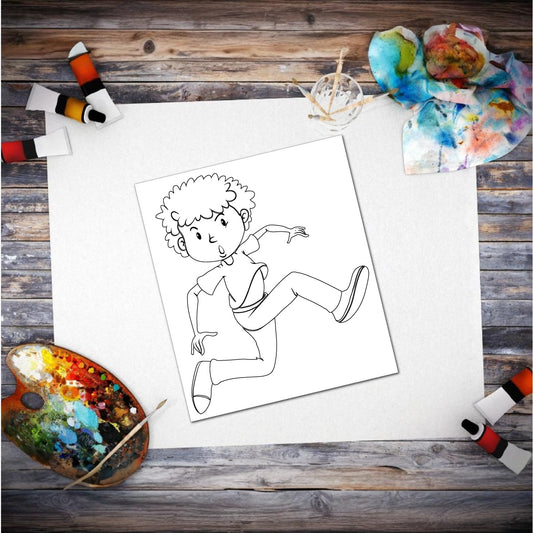 Running Boy Sketch DIY Pre-marked Canvas Base