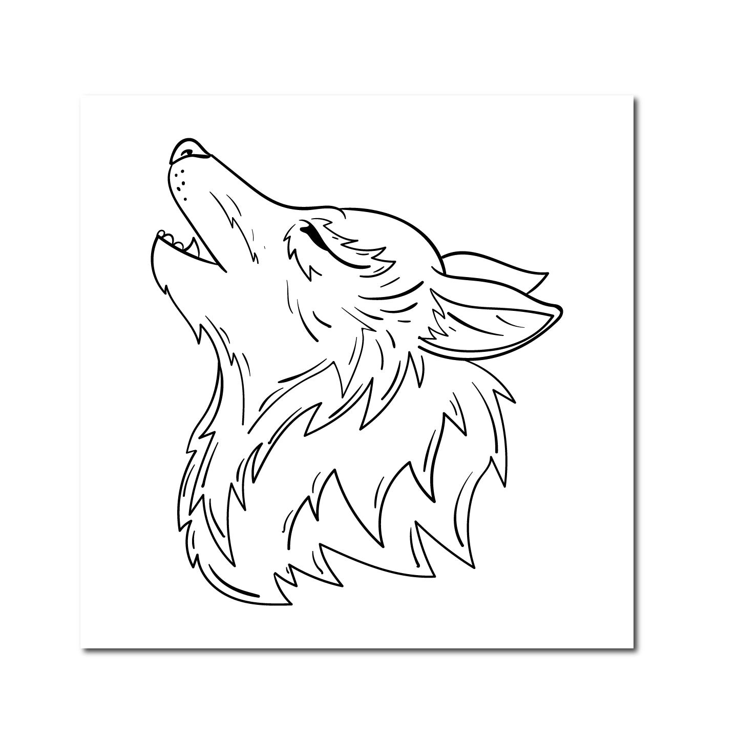 Wolf Sketch DIY Pre-marked Canvas Base