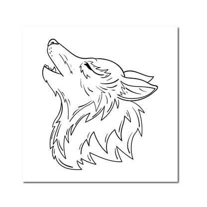 Wolf Sketch DIY Pre-marked Canvas Base