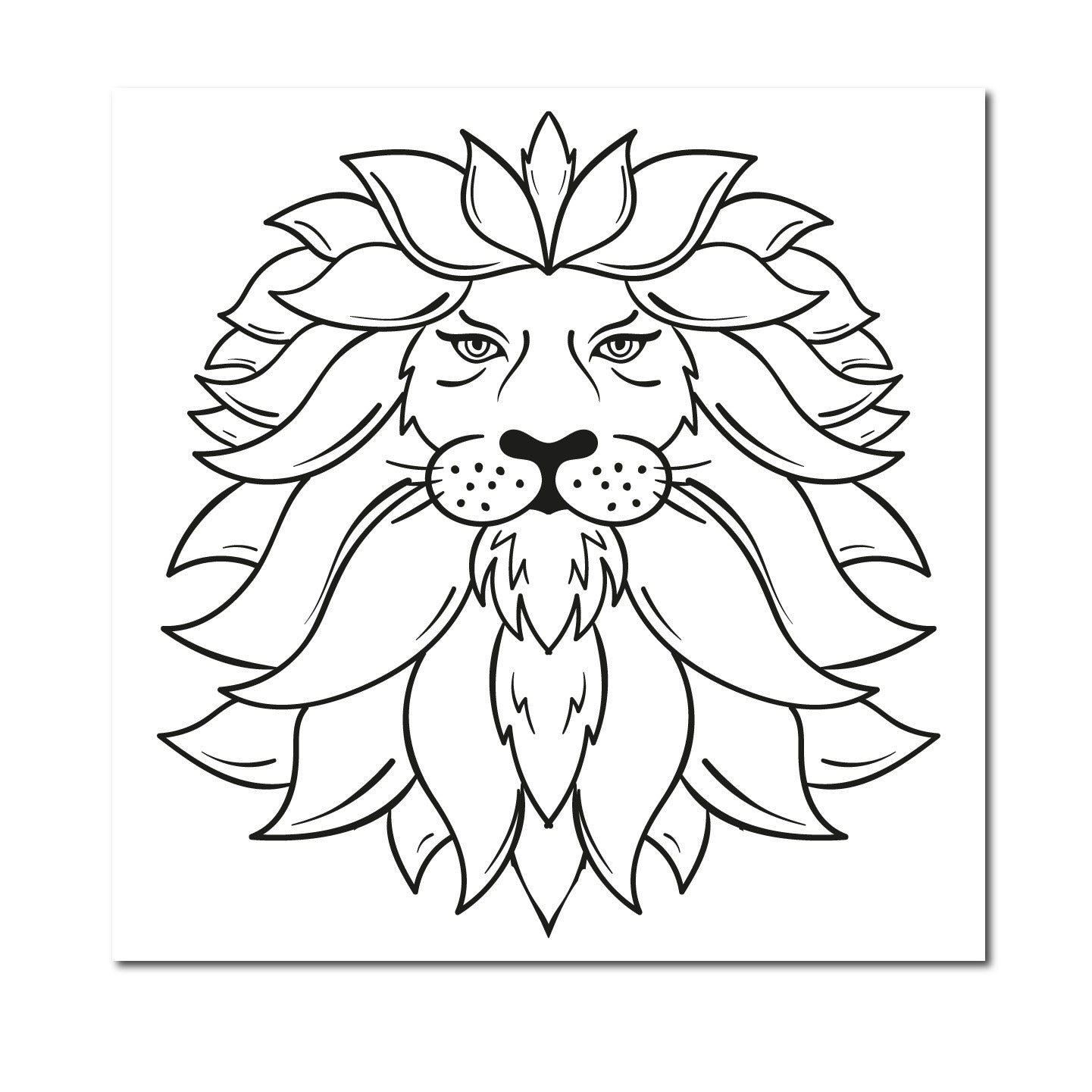 Floral Lion Sketch DIY Pre-marked Canvas Base