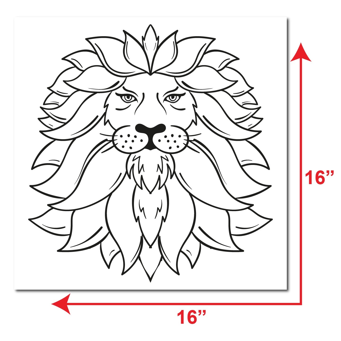 Floral Lion Sketch DIY Pre-marked Canvas Base