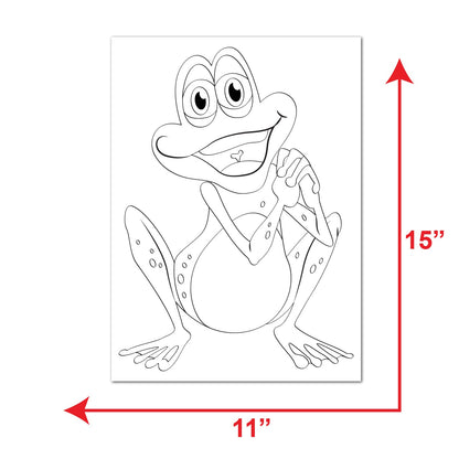 Frog Sketch DIY Pre-marked Canvas Base