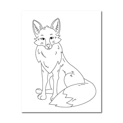 Fox Sketch DIY Pre-marked Canvas Base