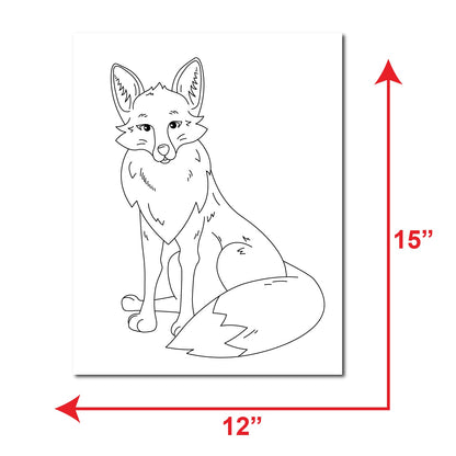 Fox Sketch DIY Pre-marked Canvas Base