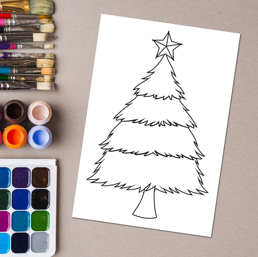 Christmas Tree Sketch DIY Pre-marked Canvas Base