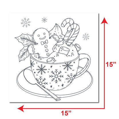 Christmas Candy Sketch DIY Pre-marked Canvas Base