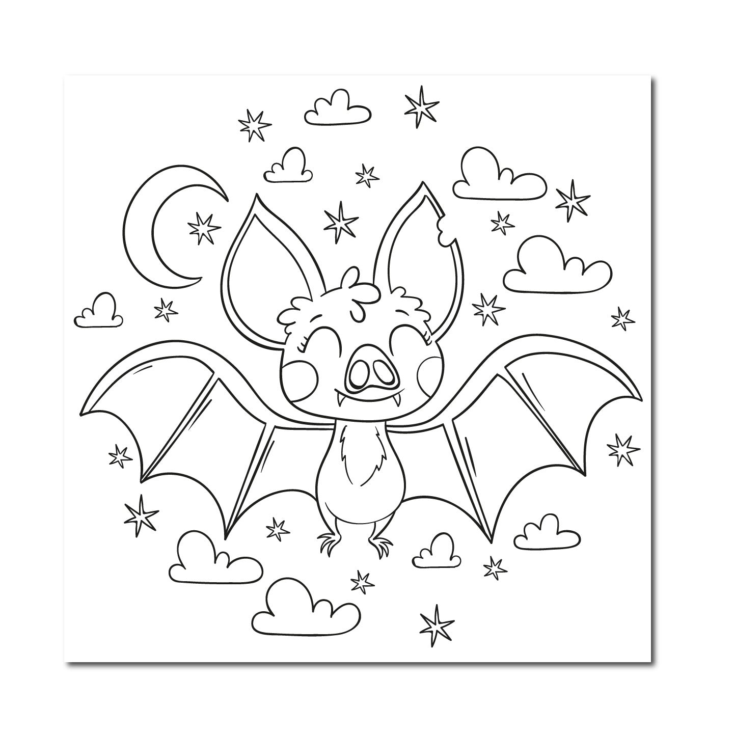 Halloween Bat Sketch DIY Pre-marked Canvas Base