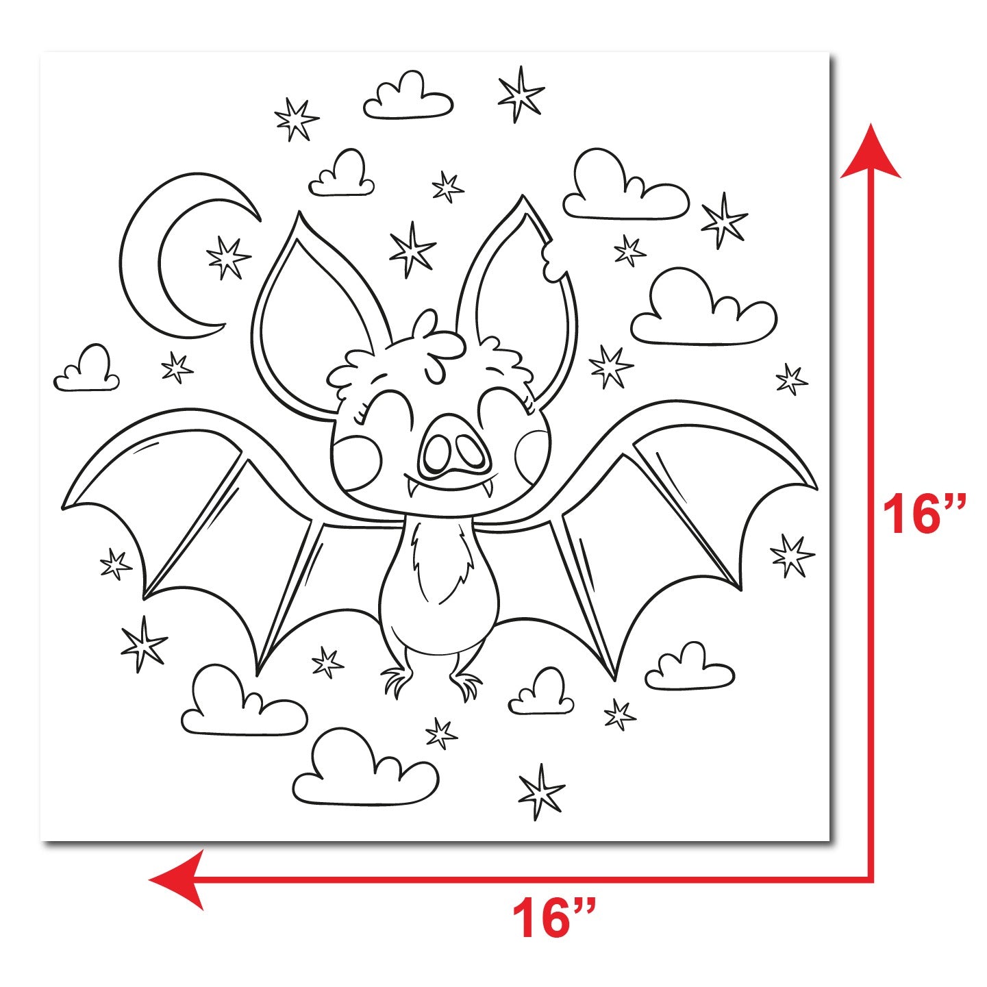 Halloween Bat Sketch DIY Pre-marked Canvas Base