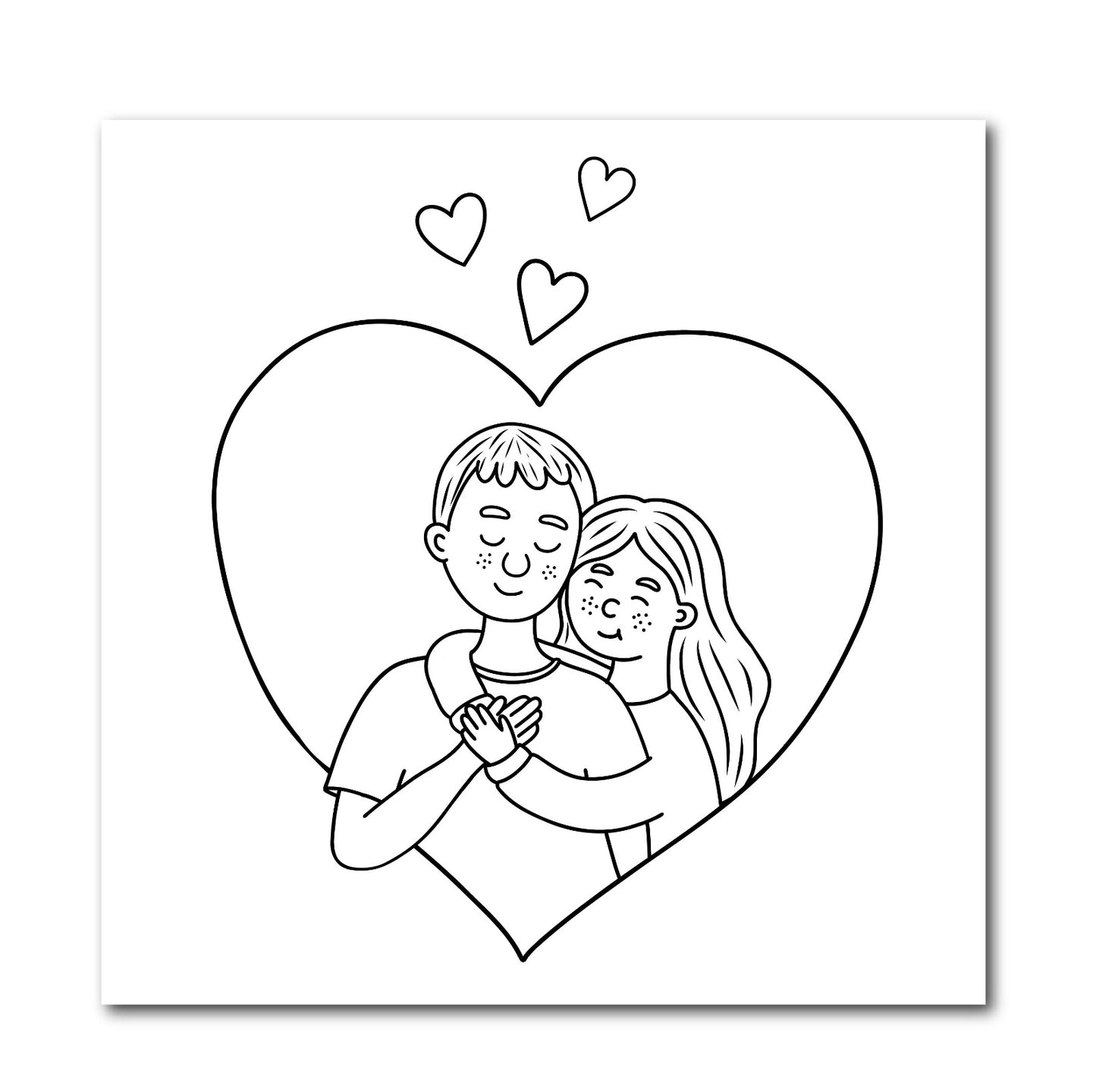 couple-hugging sketch DIY canvas base