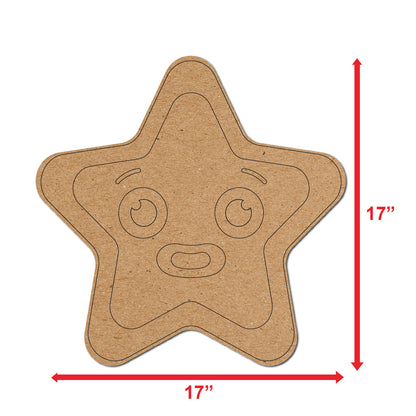 Star DIY Pre Marked Shape Cutout On MDF