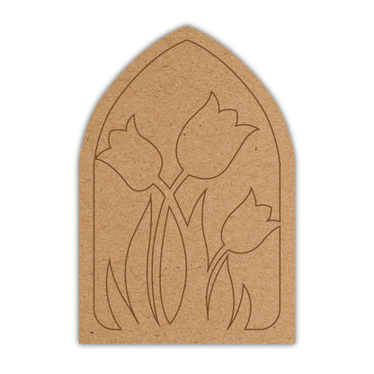 Abstract Tulip Design Pre-Marked DIY MDF Base