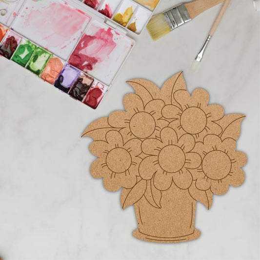 Flower Vase Pre-Marked DIY MDF Base