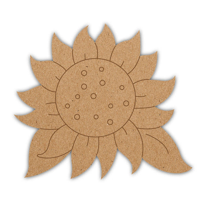 Sunflower Shape Pre-Marked DIY MDF Base