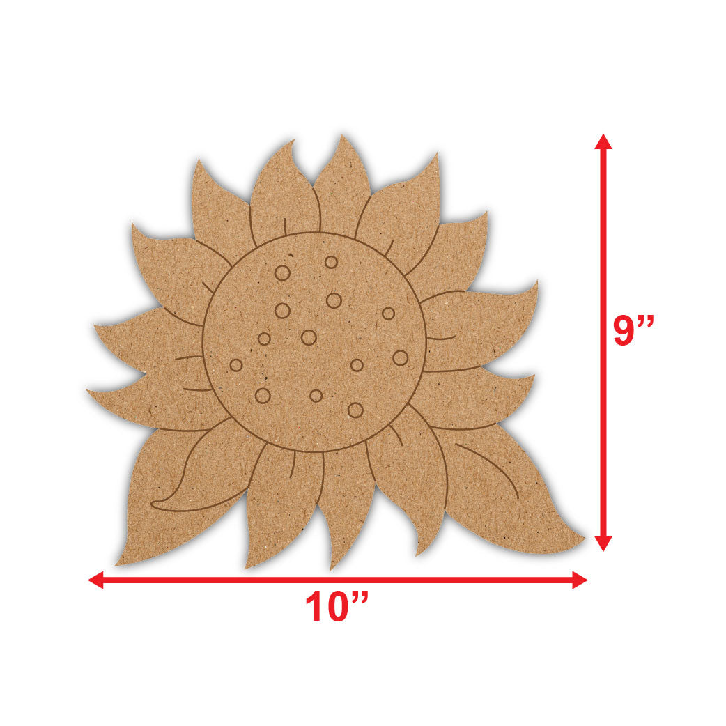 Sunflower Shape Pre-Marked DIY MDF Base