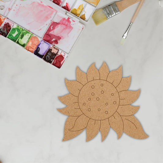 Sunflower Shape Pre-Marked DIY MDF Base