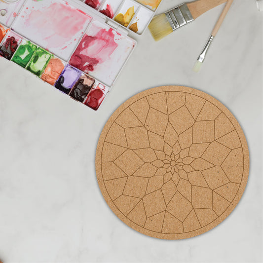 Flower Pattern Design Pre-Marked DIY MDF Base