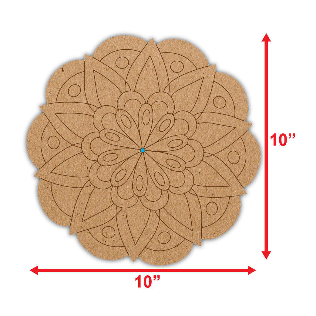 Mandala Designer Cut Pre-Marked DIY MDF Base