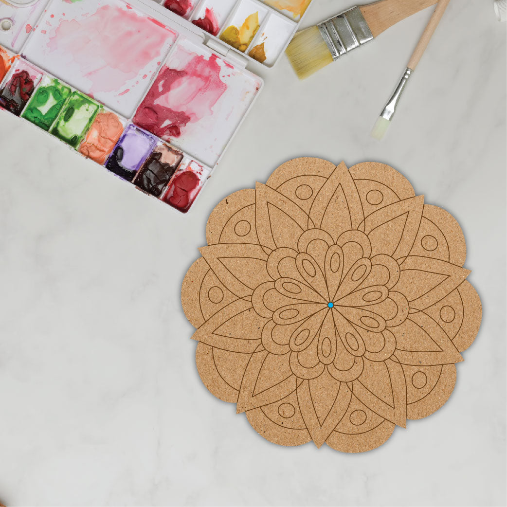 Mandala Designer Cut Pre-Marked DIY MDF Base