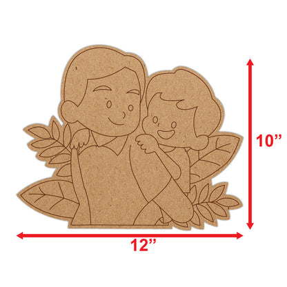 DIY Pre-marked Mother Son Design On MDF 3mm Thick For Painting, Art & Craft