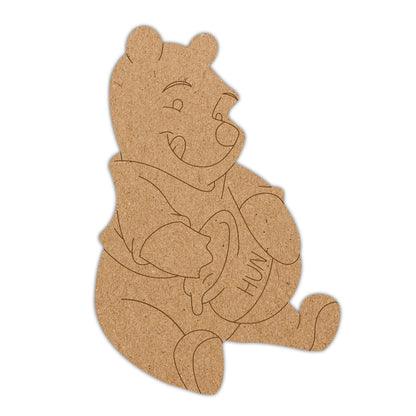 DIY Pre-marked Pooh Design On MDF 3mm Thick For Painting, Art & Craft